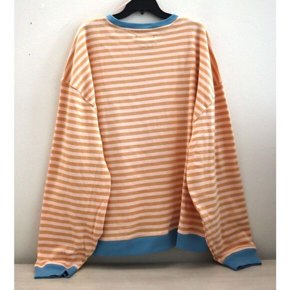 We The Free x FP OB1717006 Women's Sz L Classic Striped Crewneck Sweatshirt - Picture 2 of 6